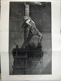 Original Old Antique Print 1875 Fine Art Lighting Beacon Flame Torch Tenniel