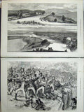 Original Old Antique Print 1875 Goodwood Races Course Horse SportVictorian