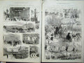 Original Old Antique Print 1875 Sheffield Army Prince Wales Cutlers Hall Firth