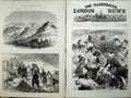 Original Old Antique Print 1875 War Spain Siers Alfonso Army Cuervo Solsona