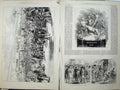 Antique Old Print Doncaster Horse Races 1875 Cup Jockeys Weighing Railway 19th
