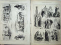 Old Antique Print 1875 Milkcart Calais France Pigs Germany Saxony Cart 19th