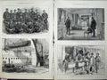 Antique Old Print 1875 Officers Ship Serapis Prince Wales Bed-Room Horses 19th