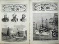 Antique Old Print Ship Serapis Bombay Harbour 1875 House Prince Wales Art 19th