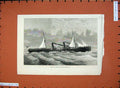 Original Old Antique Print 1875 New Antwerp Steam Boat Ship Baron Osy Sea 19th