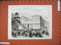 Original Old Antique Print 1875 Garibaldi People Frascati War Mansion House