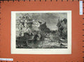 Old Antique Print 1875 Fine Art Floods France Scene Suburb Toulouse Boat 19th