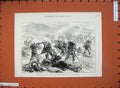 Old Antique Print War Spain 1875 Attack Carlist Santiago Mendi Sebastian 19th