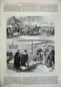 Old Antique Print 1876 Prince Wales Glasgow War Ta Army New Post Office 19th