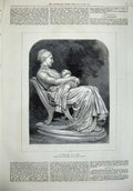 Original Old Antique Print 1876 Mother Baby Rocking Chair Dalou Art Victorian