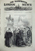 Old Antique Print Queen Scottish National Albert Memorial Edinburgh 1876 19th