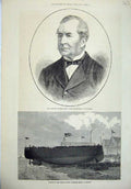 Old Antique Print Thomas Henry Magistrate 1876 German Ship Sedan Stettin 19th