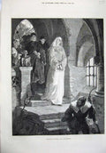 Original Old Antique Print 1876 Fine Art Margaret Prison Woman Von Kreling 19th