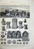 Old Antique Print 1876 Roman Antiquities Procolitia Hadrian Wall Severus 19th
