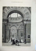 Old Antique Print 1876 Fine Art New Rooms National Art Gallery Paintings 19th