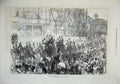 Old Antique Print 1876 Scene Lord Mayor Temple Bar Elephants Army Horses 19th