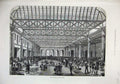 Old Antique Print 1876 Fine Art Interior New Billingsgate Fish Market Men 19th