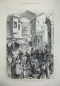 Old Antique Print 1876 War Turkey Execution Bulgarians Philippopolis Men 19th