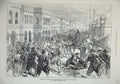 Old Antique Print Riot Turkish Gendarmes Christians 1876 Constantinople 19th