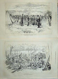 Original Old Antique Print War 1876 Russian Siers Army Greovatz Field Hospital