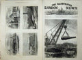 Old Antique Print Gun Woolwich 1876 Magog Barge Whale River Tyne Canon 19th
