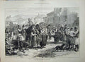 Original Old Antique Print 1876 War Women Wounded Siers Hospital Ivanitza Art