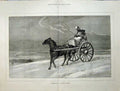 Original Old Antique Print 1876 Fine Art Christmas Man Horse Cart Snow Hardy