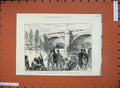 Original Old Antique Print 1876 Sculling Match Race Barnes Railway Bridge Boats
