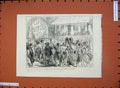 Original Old Antique Print 1876 Turkey Man Arrested Rustchuk Street Horse Coach