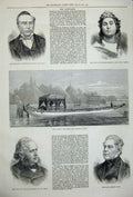 Original Old Antique Print 1877 Queens Barge Boat Rous Harper Shepstone Maxwell
