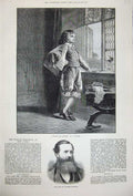 Old Antique Print 1877 Andrew Halliday Dramatist Young Boy Window House 19th