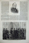 Old Antique Print 1877 General Changarnier Turkey Grand Vizier Officials 19th