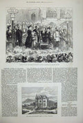 Original Old Antique Print 1877 School Science Brighton Louise Semon Ilkley