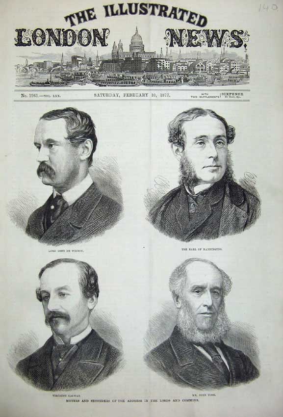 Original Old Antique Print 1877 Lord Grey Wilton Haddington Glaway Torr Commons