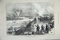 Old Antique Print 1877 War Bombing Lutfi Djelil Turkish Gun Boat Braila 19th
