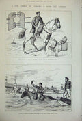 Old Antique Print 1877 Zubovitz River Danube Horse Vienna Rudolf Bridge 19th