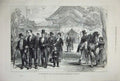 Old Antique Print 1877 Japanese Government Officials Funeral Mikado Men 19th