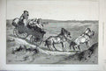 Old Antique Print 1877 America Prairie Travelling Horse Cart Men Rifles 19th