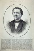 Old Antique Print 1877 American Elections Tilden Democratic Candidate Man 19th