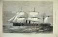 Original Old Antique Print 1877 New Turkish War Ship Sailing Memdouhiye 19th