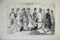 Original Old Antique Print 1877 Womens Paris Fashion New Year Dresses France