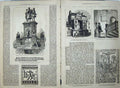 Old Antique Print 1877 Monument Guttenberg Caxton House Westminster Art 19th