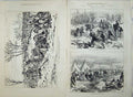 Original Old Antique Print 1877 War Russian Army Liptschany Turkish Siers Camp