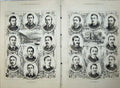 Original Old Antique Print 1877 Oxford Cambridge Boat Race Men Crews Portraits