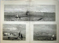 Old Antique Print 1877 Entrance Dardanelles Castle Europe Asia Ships Sea 19th