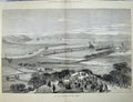 Antique Old Print 1877 New Avonmouth Dock Bristol Harbour Ships Sea Hills 19th