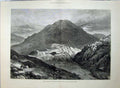Antique Old Print Mountain View Acropolis Mycenae Men Sheep Fine Art 1877 19th