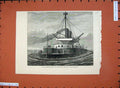 Original Old Antique Print 1877 Ship H.M.S Thunderer Nettings Torpedoes War Art
