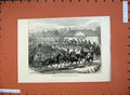 Original Old Antique Print 1877 Cossacks Army Village Falesti Horses War 19th