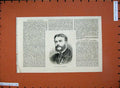 Original Old Antique Print 1877 Portrait Robert Landells Man Reporter Victorian